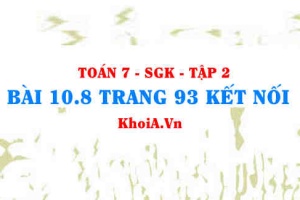 Bài 10.8 trang 93 Toán 7 Kết nối tri thức Tập 2